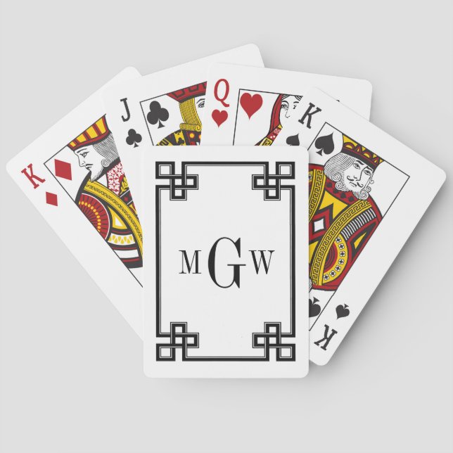 Jeu De Cartes do-it-yourself Arrière - plan Grec Clé Fancy Black (dos)