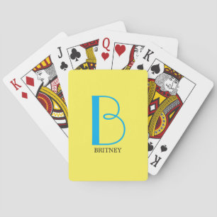 Jeu De Cartes do-it-yourself Grand Monogramme & Nom, Sky Blue/Bl
