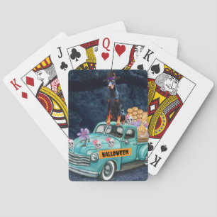 Jeu De Cartes Doberman Chien Halloween Camion Effrayant Nuit
