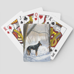Jeu De Cartes Doberman Pinscher Laisser Neige Noël