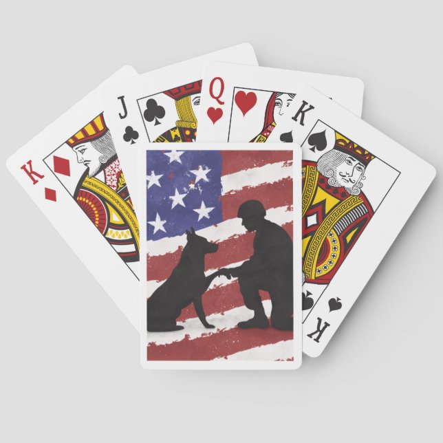 Jeu De Cartes DOF - K9 et cartes de poker pour soldat (dos)