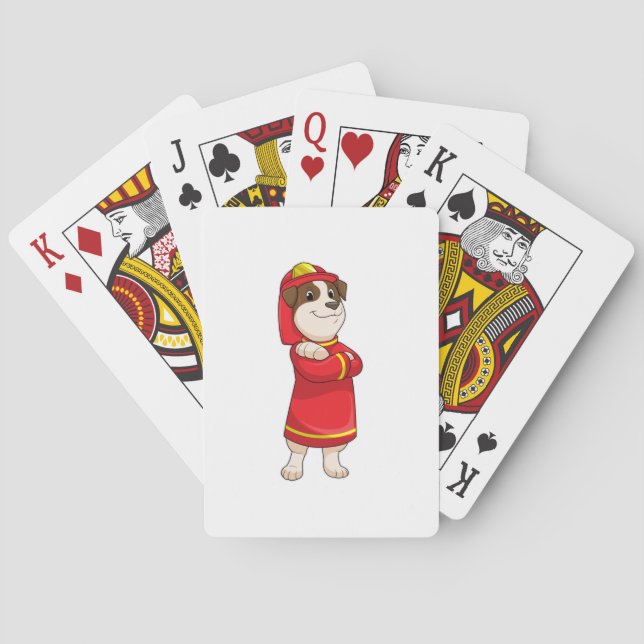 Jeu De Cartes Dog as Firefighter with Helmet (dos)