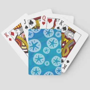 Jeu De Cartes Dollar de sable blanc et Motif bleu