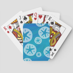 Jeu De Cartes Dollar de sable blanc et Motif bleu