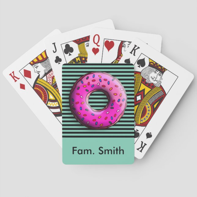 Jeu De Cartes Donut Pinky avec des arrosages colorés + vos idées (dos)