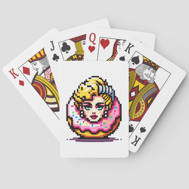 Jeu De Cartes Donut Pop Retro - Vibrant 80s Fashion Icon Art (dos)