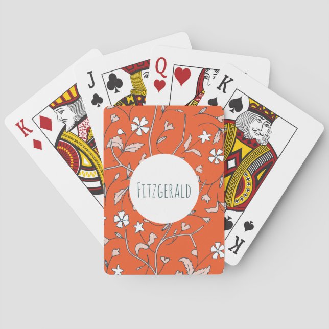 Jeu De Cartes Doodle Flower_Red : Personnalisé (dos)