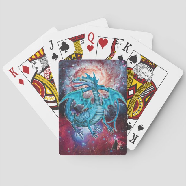 Jeu De Cartes Dragon cosmique Turquoise (dos)