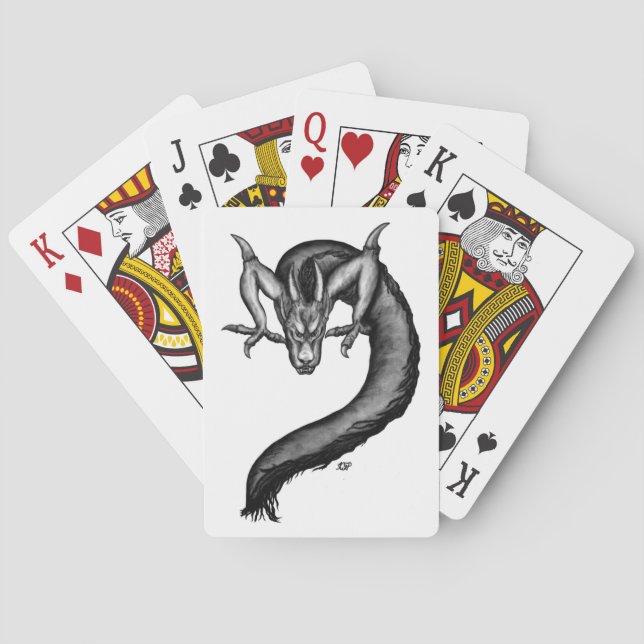 Jeu De Cartes Dragon en style tatouage (dos)