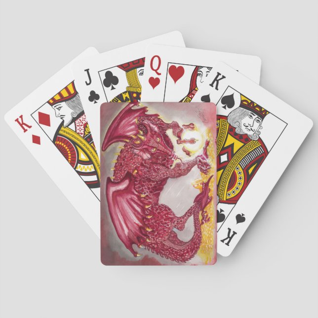 Jeu De Cartes Dragon rouge (dos)