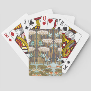 Jeu De Cartes Dragonflies Water Lilies Marais Art Nouveau