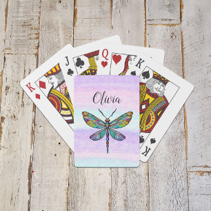Jeu De Cartes Dragonfly en verre coloré ailes