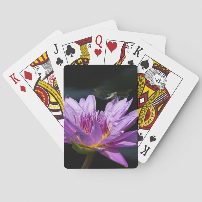 Jeu De Cartes Dragonfly Nénuphar violet Lotus Jouer des cartes (dos)