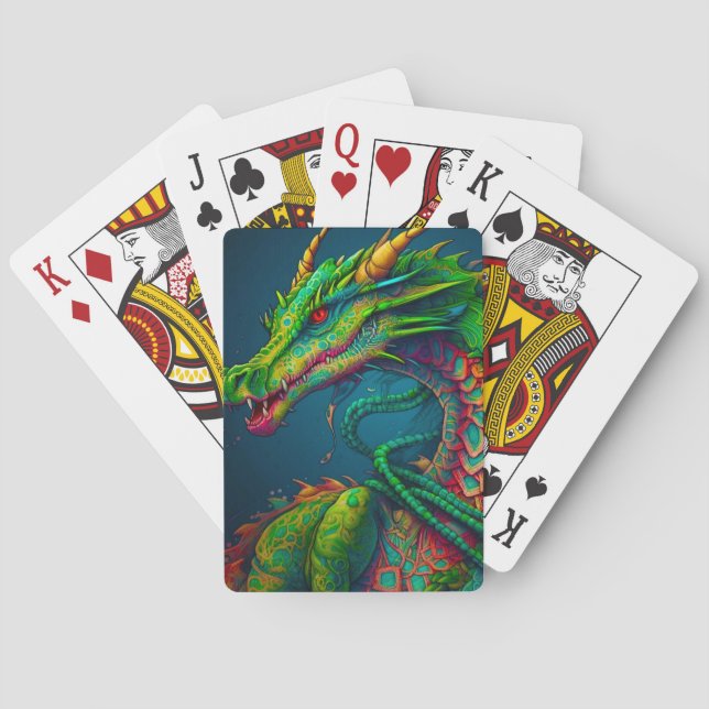 Jeu De Cartes Dragons verts (dos)