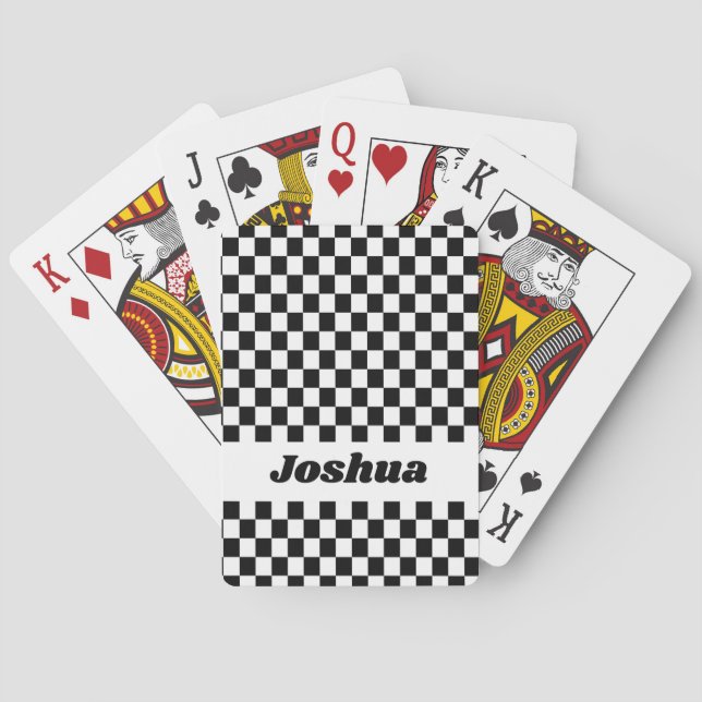 Jeu De Cartes Drapeau À damiers noir et blanc (dos)