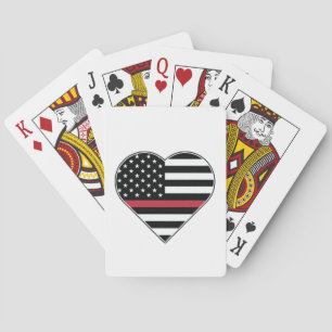 Jeu De Cartes Drapeau à ligne rouge Cœur