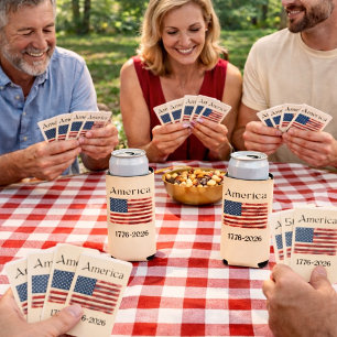 Jeu De Cartes Drapeau Américain 1776 à 2026 États-Unis 250e Anni
