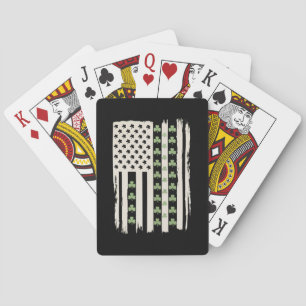Jeu De Cartes Drapeau américain avec Shamrocks pour St patrick