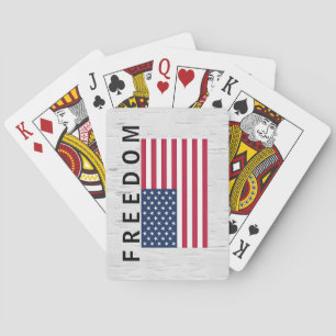 Jeu De Cartes Drapeau Américain Avec Texte Libre Sur Birch