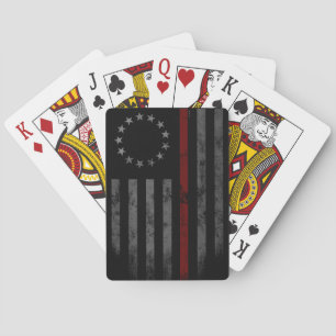 Jeu De Cartes Drapeau américain Betsy Ross Red Line