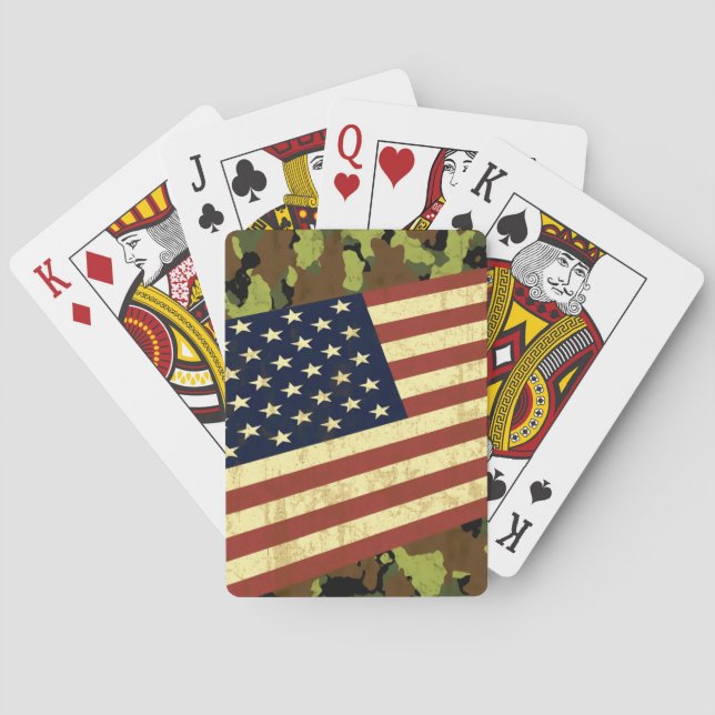 Jeu De Cartes Drapeau américain Camo (dos)