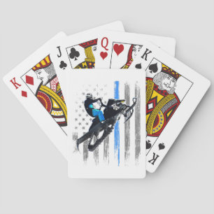 Jeu De Cartes Drapeau Américain Chemise Motoneige Hommes Motonei