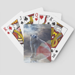Jeu De Cartes Drapeau américain de l'Ours polaire de l'Alaska