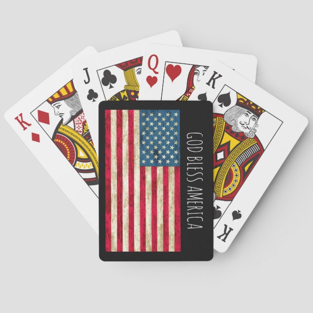 Jeu De Cartes Drapeau américain en détresse Jouer des cartes (dos)