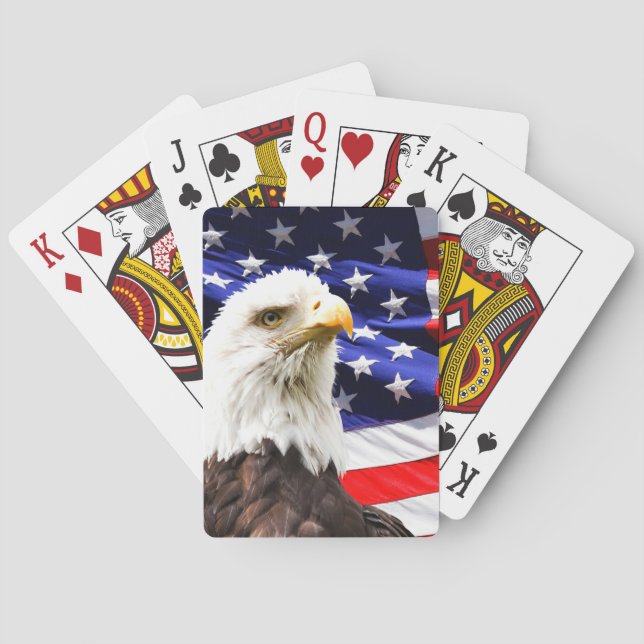 Jeu De Cartes Drapeau américain et aigle à tête blanche (dos)