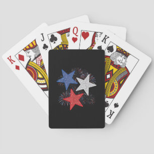 Jeu De Cartes Drapeau Américain Feux D'artifice Étoiles 4 Juille