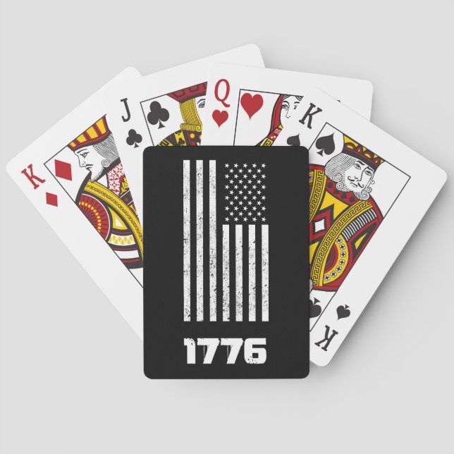 Jeu De Cartes Drapeau américain Grunge États-Unis patriotique (dos)