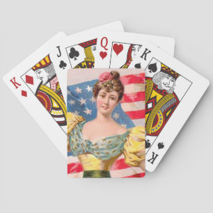 Jeu De Cartes Drapeau américain Lady Liberty Independence