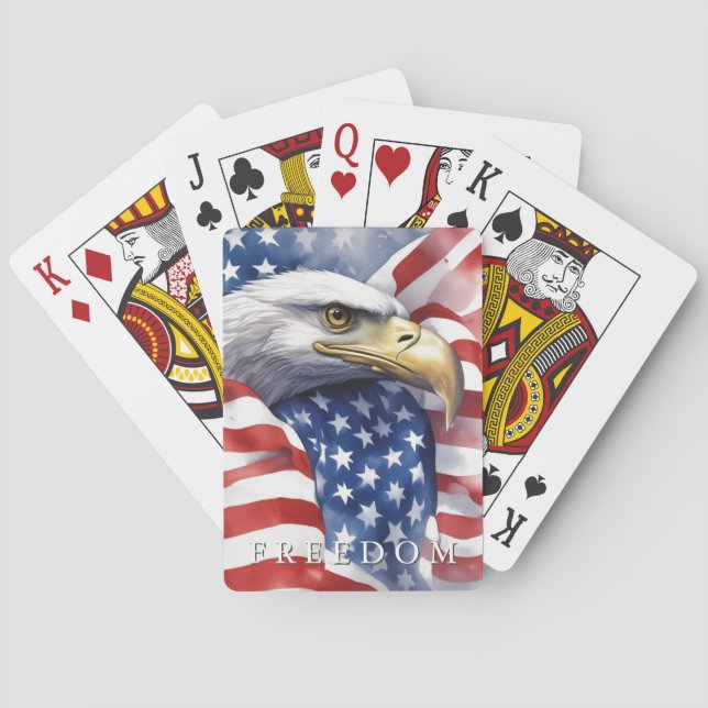 Jeu De Cartes Drapeau américain Liberté Aigle Motivationnel Insp (dos)