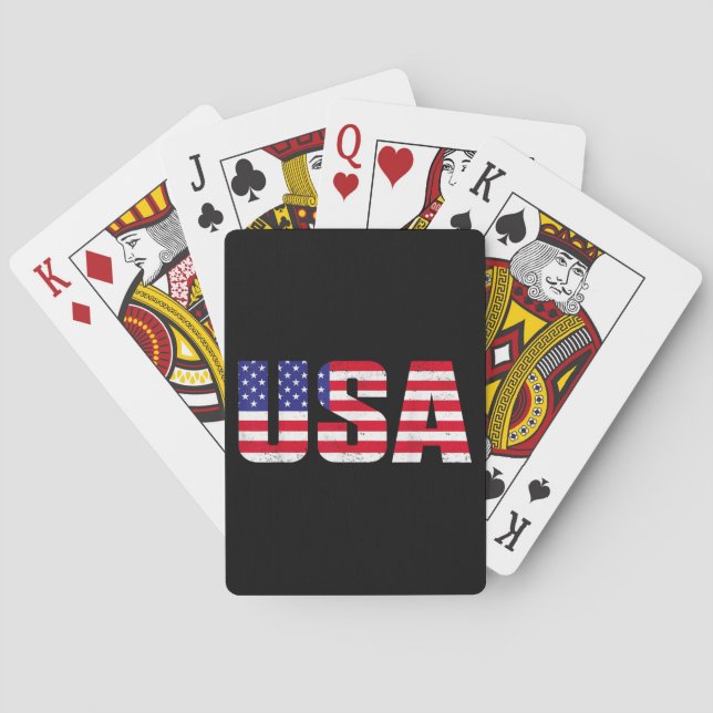 Jeu De Cartes Drapeau Américain Patriotique Pour Hommes Femmes E (dos)