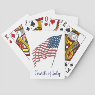 Jeu De Cartes Drapeau américain patriotique vintage au vent