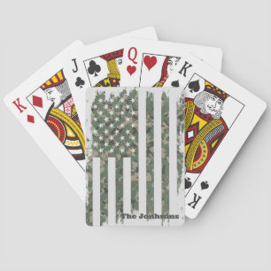 Jeu De Cartes Drapeau Américain Personnalisé avec Nom de Famille