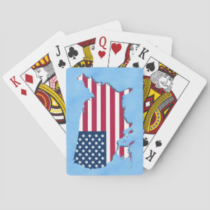 Jeu De Cartes Drapeau américain Stars et Stripes Rouge Blanc Ble