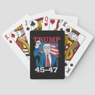 Jeu De Cartes Drapeau américain Trump 45 47 Vintage Rétro USA