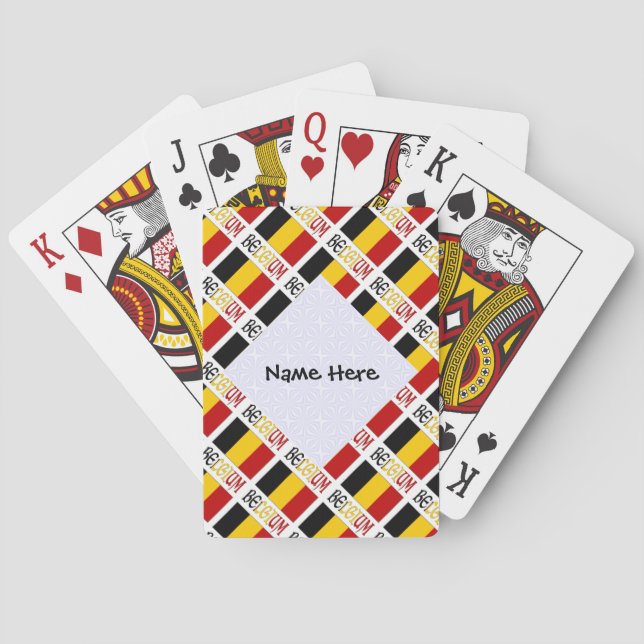 Jeu De Cartes Drapeau belge personnalisé (dos)
