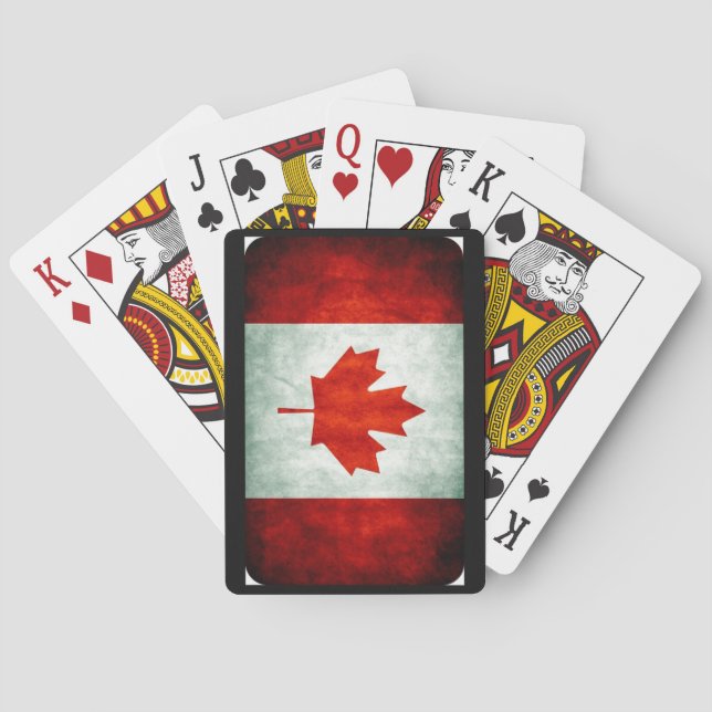 Jeu De Cartes Drapeau canadien en détresse (dos)