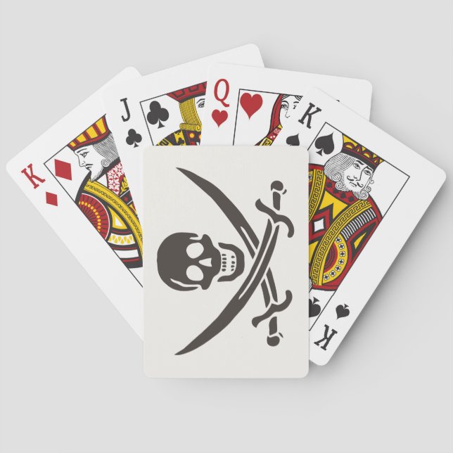 Jeu De Cartes Drapeau de crâne obsidien Drapeau de pirate Calico (dos)
