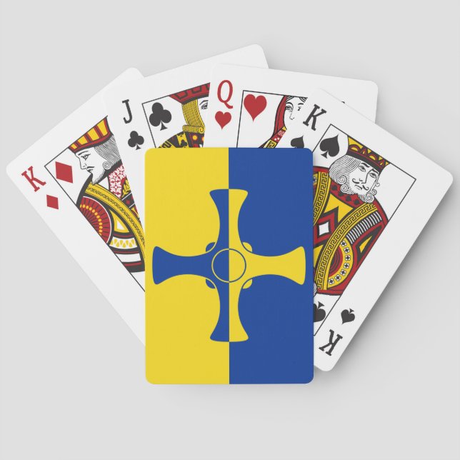 Jeu De Cartes Drapeau de Durham (Comté d'Angleterre, RU) (dos)