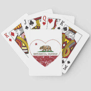 Jeu De Cartes drapeau de la californie père Noël barbara coeur e