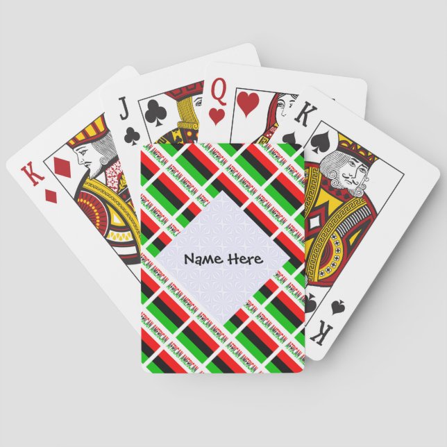 Jeu De Cartes Drapeau de la diaspora afro-américaine Carrelé Per (dos)