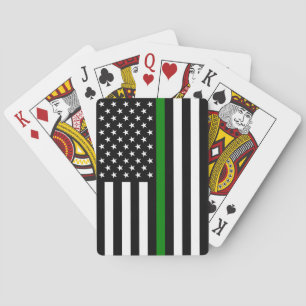 Jeu De Cartes Drapeau de la fine ligne verte : vétérans militair