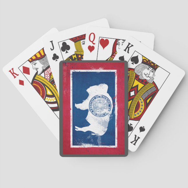 Jeu De Cartes Drapeau de l'État du Wyoming en détresse (dos)