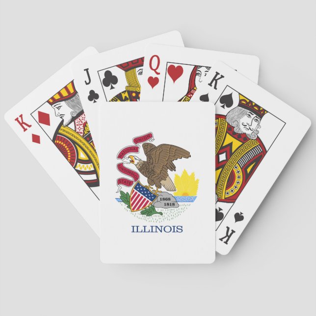 Jeu De Cartes Drapeau de l'Illinois (dos)