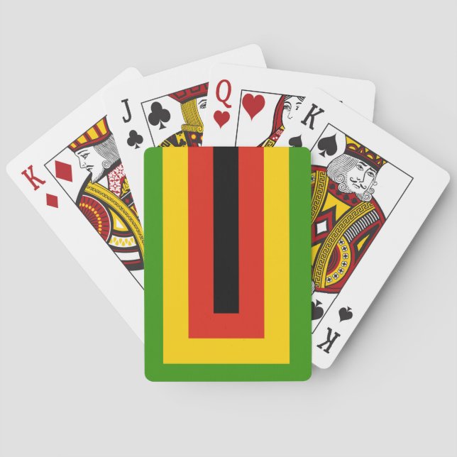 Jeu De Cartes Drapeau de l'Union nationale africaine du Zimbabwe (dos)