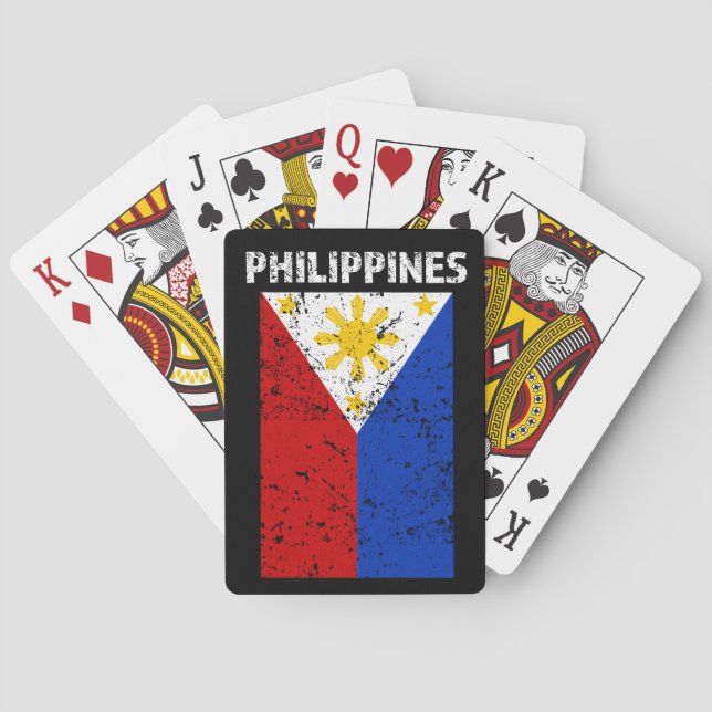 Jeu De Cartes Drapeau de Philippines - cartes de jeu affligées (dos)