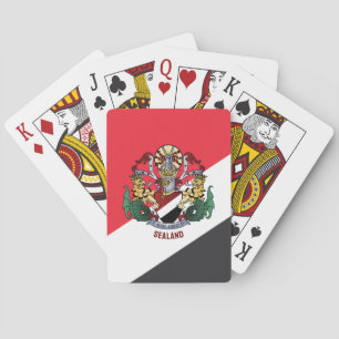 Jeu De Cartes Drapeau de Sealand, avec armoiries superposées
